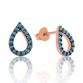 Boucles d'oreilles pendantes Love en argent et pierre turquoise